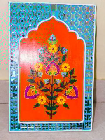 Hand-Painted Mirror Work Jharokha (12" x 8")