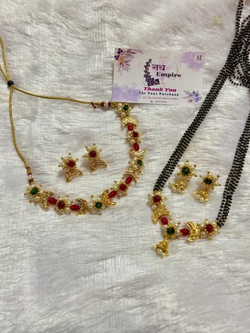 Bridal Maharashtrian Jewellery Set With Managalsutra and Mohanmala Combo