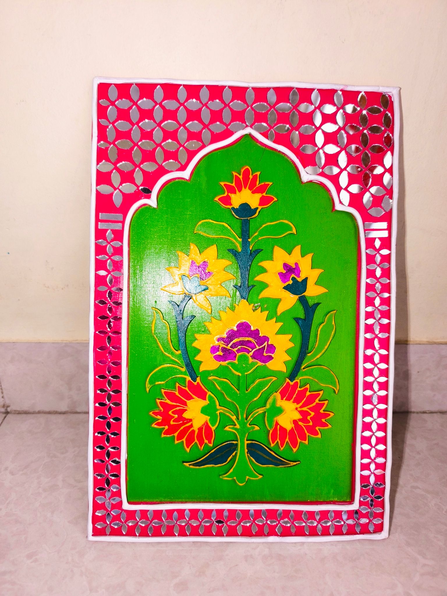 Hand painted mirror work Jharokha