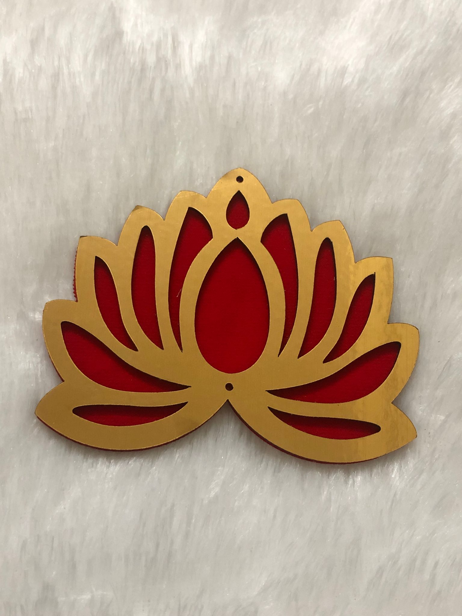 Handcrafted Hard Lotus Rangoli Patch