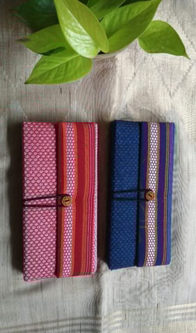 Elegant Khan Fabric Clutch Purse with Wooden Button – Stylish & Functional