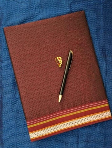 Stylish Khan Fabric Folder with Inner Compartments & Filing Clip