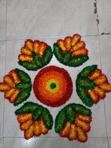 Instant Woolen Rangoli – Vibrant & Customizable Decorative Art