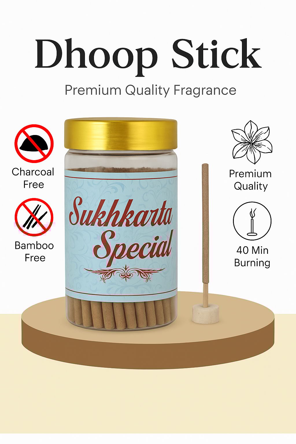 Sukhkarta Premium Dhoop Sticks: Handcrafted Serenity in Every Stick