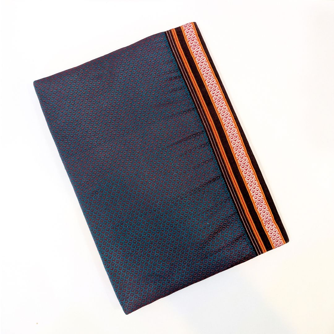 Stylish Khan Fabric Folder with Inner Compartments & Filing Clip