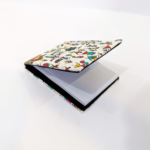 Handcrafted Mini Notepad with Artistic Print Cover