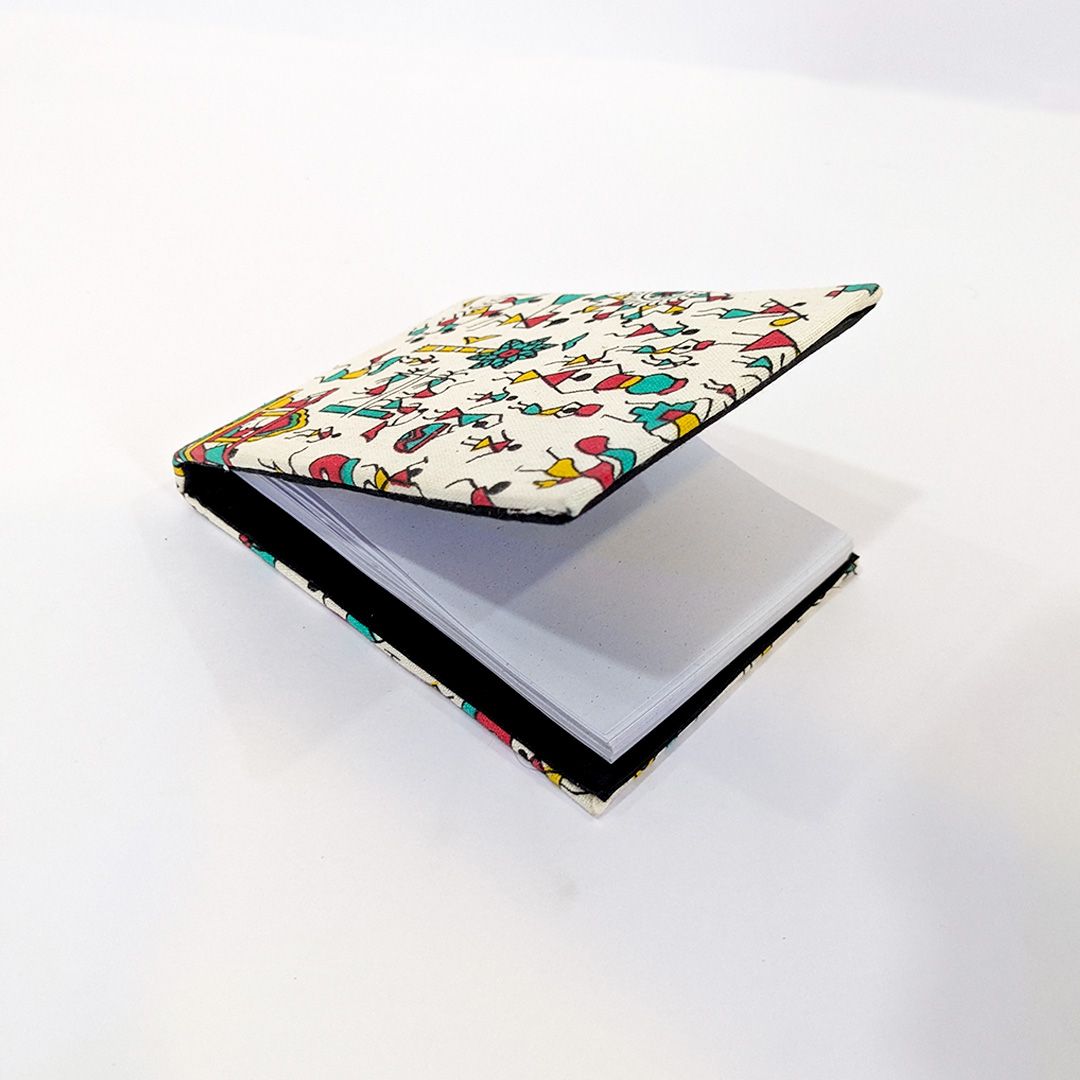Handcrafted Mini Notepad with Artistic Print Cover