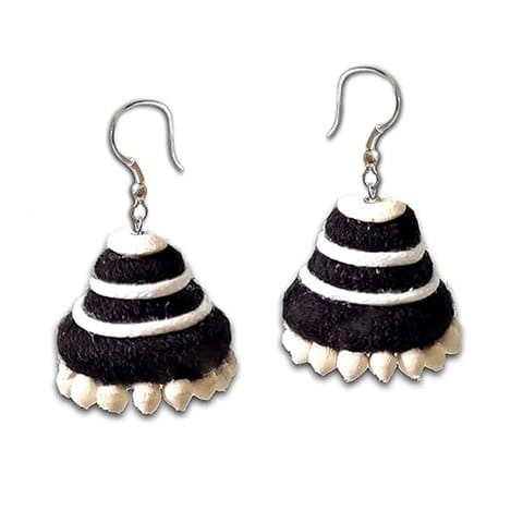 Handcrafted Double Jhumka Earrings – Eco-Friendly Jute Threads, Ethnic Design with a Modern Twist