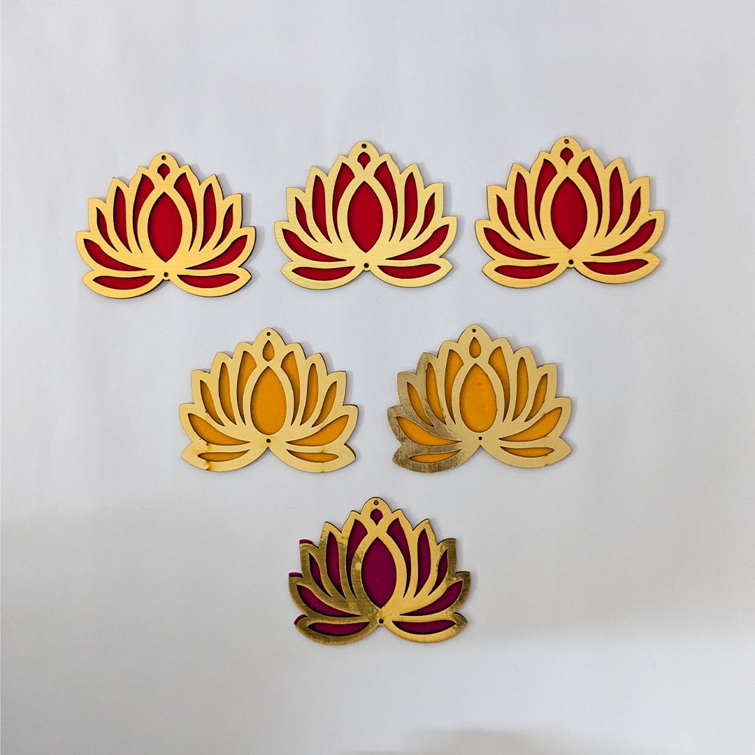 Handcrafted Hard Lotus Rangoli Patch