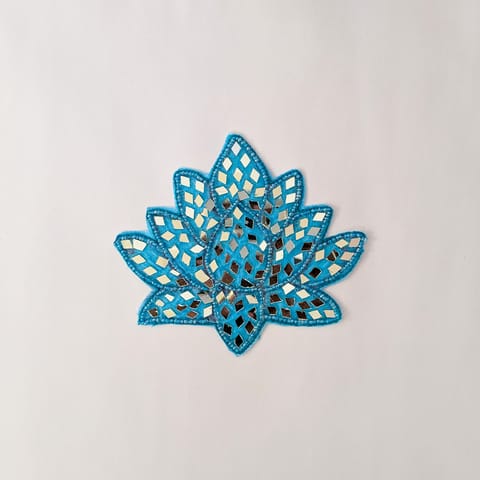Mirror Work Lotus Rangoli Patch