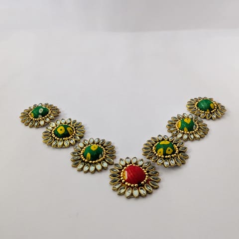 Handcrafted Embroidered Kundan Rangoli Patches