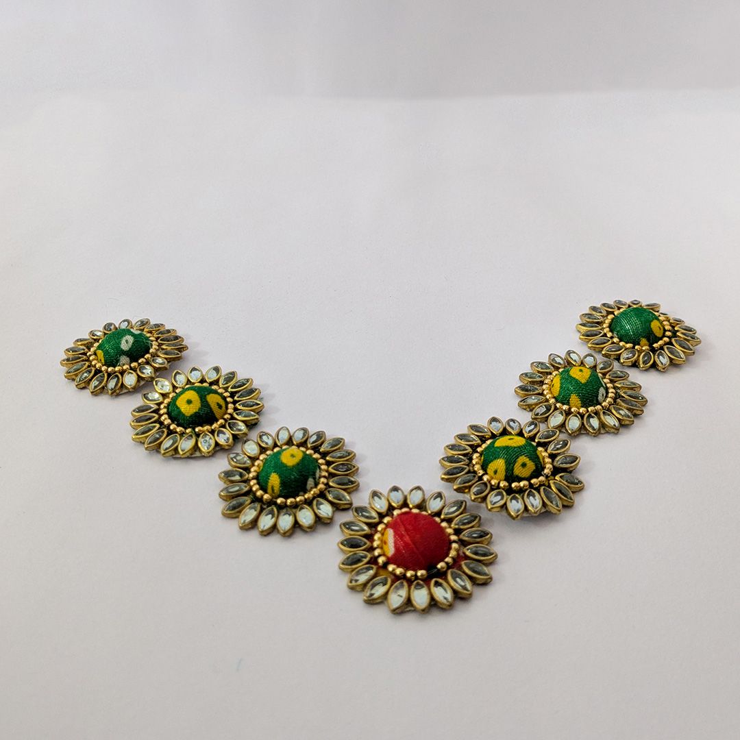 Handcrafted Embroidered Kundan Rangoli Patches