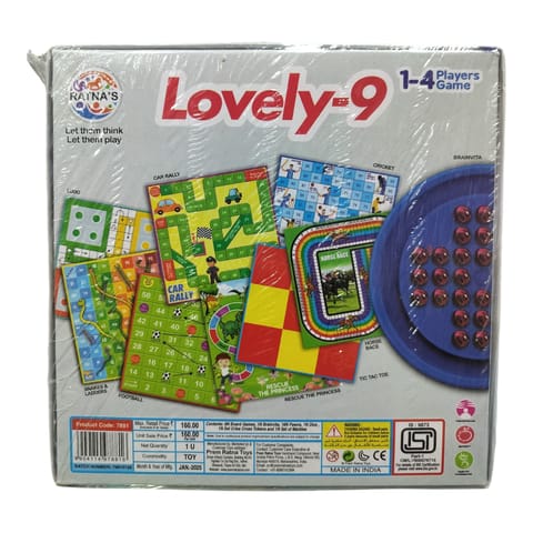 Ratna’s Lovely-9 Board Game Set – Fun Indoor Games for Kids & Family (1–4 Players)